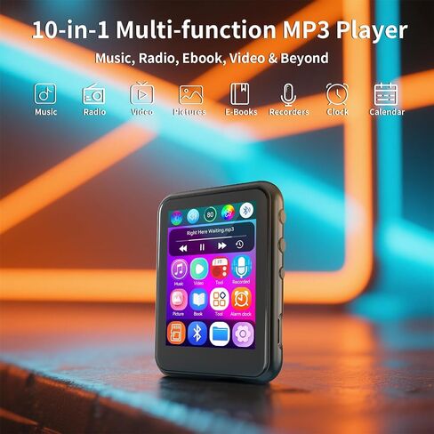 MP3 Player with Bluetooth 5.4,Kids Portable Music Player with Speaker,FM Radio,Voice Recorder,Touchscreen MP3 Player with Earphones,Built-in Micro SD Card Slot,Supports up to 512GB Expand in Saudi Arabia