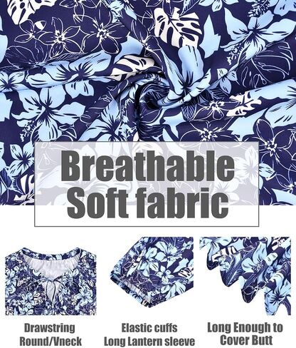 CARCOS Womens Plus Size Floral Blouses Long/Short Sleeve Boho Tops V Neck Chiffon Shirts Drawstring Business Tunics XL-5XL in Kuwait