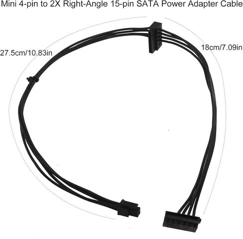 Mini 4pin to 2xright Angle 15pin Sata Power Adapter Cable HDD Mother Cable Cable in Saudi Arabia