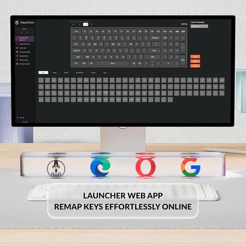 Keychron Ultra-Slim B2 Pro Bluetooth Keyboard 2.4 GHz Wireless Lightweight 96% ZMK Launcher with Numeric Keypad Compatible for Mac Windows Linux - Space Gray in Saudi Arabia