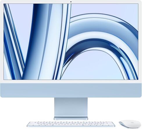 Apple 2023 iMac with Apple M3 chip (24-inch, 8GB RAM, 512GB SSD Storage) (QWERTY English) Blue (Renewed) in Saudi Arabia