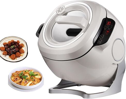 Multi-Function Stir-Fry Machine Cooker, Auto Cooking Wok Fried Rice Machine 360° Automatic Rotation, Drum Type Stir Frying Machine for Stir Frying, Stewing, Cooking in Saudi Arabia