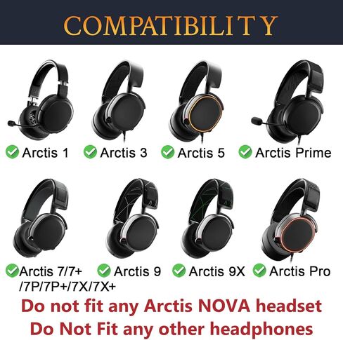 Soulwit Cooling -Gel -Gel Protections for Steelseries Arctis 1/3/5/arctis 7/7+/7p/7p+/7x/7x+/9x/pro/prime (لا تناسب أي رأس قش). in Saudi Arabia
