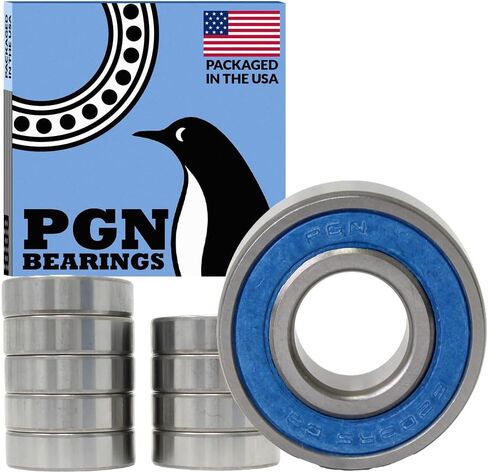 محمل PGN (10 عبوات) 6203-2RS - محمل كروي مختوم من الصلب الكروم المشحم - محامل 17x40x12 مم مع ختم مطاطي ودعم دورة في الدقيقة العالية in Saudi Arabia