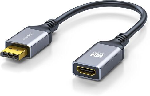 DisplayPort Active Active إلى محول HDMI (8K@60Hz ، 4K@144Hz) أحادي الاتجاه DP 1.4 إلى محول HDMI 2.1 ، ذكر إلى أنثى DP إلى محول HDMI متوافق مع أجهزة سطح المكتب ، الشاشات in Kuwait