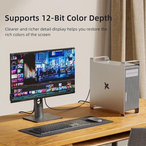 DisplayPort Active Active إلى محول HDMI (8K@60Hz ، 4K@144Hz) أحادي الاتجاه DP 1.4 إلى محول HDMI 2.1 ، ذكر إلى أنثى DP إلى محول HDMI متوافق مع أجهزة سطح المكتب ، الشاشات in Kuwait