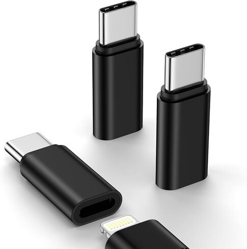 3 حزم البرق إلى محول USB C لـ iPhone 16e/16 Pro/16 Pro Max/16 Plus/16/15 ، نوع USB C إلى موصل كبل البرق الشحن ومزامنة البيانات لـ Samsung Galaxy S25 ، وليس لسماعات الرأس/الصوت/OTG in Kuwait