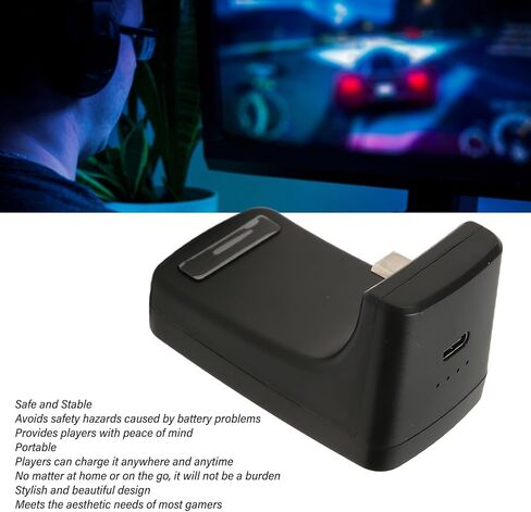 VbestLife لبطارية وحدة تحكم قابلة للشحن ، 1800 مللي أمبير في الساعة مع تشغيل مؤشر LED ومجموعة مع كابل شحن USB من النوع C لوحدة التحكم in Saudi Arabia