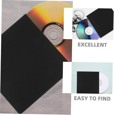 10pcs Paper CD DVD الأكمام الأظرف الواقية خفيفة الوزن لتخزين CD DVD والتنظيم الأسود للألوان المتوافقة مع تنسيقات الوسائط المختلفة in Kuwait