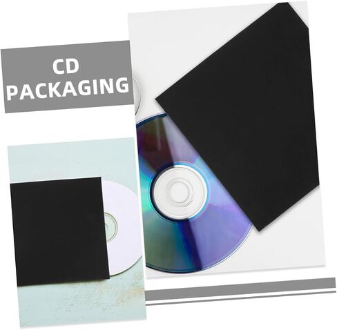 10pcs Paper CD DVD الأكمام الأظرف الواقية خفيفة الوزن لتخزين CD DVD والتنظيم الأسود للألوان المتوافقة مع تنسيقات الوسائط المختلفة in Kuwait