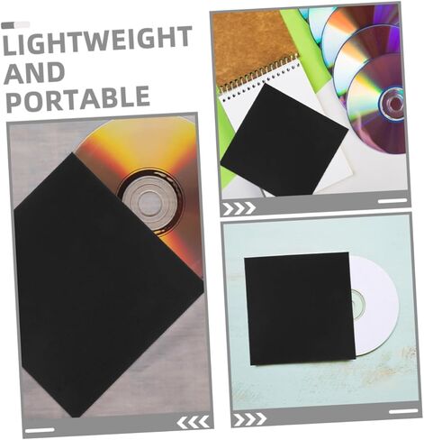 10pcs Paper CD DVD الأكمام الأظرف الواقية خفيفة الوزن لتخزين CD DVD والتنظيم الأسود للألوان المتوافقة مع تنسيقات الوسائط المختلفة in Kuwait