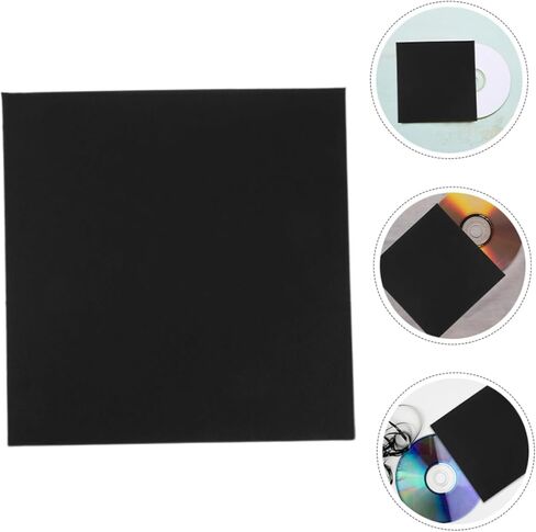 10pcs Paper CD DVD الأكمام الأظرف الواقية خفيفة الوزن لتخزين CD DVD والتنظيم الأسود للألوان المتوافقة مع تنسيقات الوسائط المختلفة in Kuwait