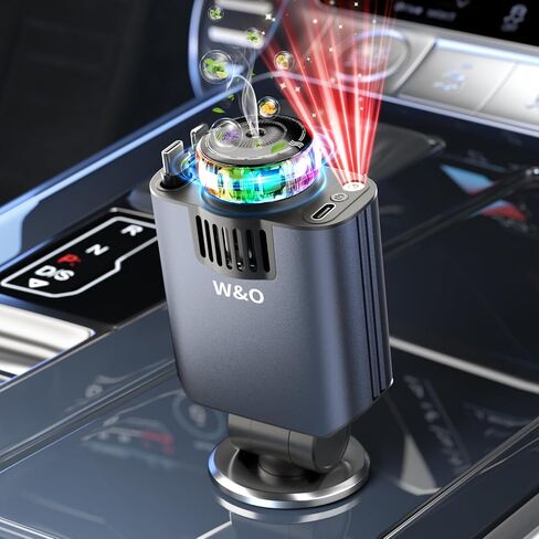 W & O Car Charger Fast Charging for iPhone，Retractable car charger with Aromatherapy and Starlight,69W 5 in 1 Fast Charging Car Charger,Car Charger Adapter for iPhone 17/16/15 Pro Max, Galaxy S25(Red) in Kuwait