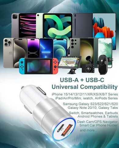 USB C Car Charger 36W ، OKRAY 2-Port Car Phone Charger PD & QC3.0 شحن سريع من نوع C Car Charger 12V Lighter Wighter مع كابل USB C 4ft لـ iPhone 16 15 Pro Max ، Samsung Galaxy S25 S24 A16 in Kuwait