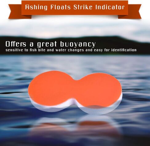 VBESTLIFE 24Pcs EVA Fly Fishing Floats, Ergonomic Design Strike Indicator Tackle Accessories Suitable for Fly Fishing, River Fishing, Lakes Fishing (Orange) in Saudi Arabia