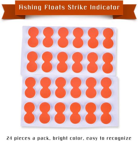 VBESTLIFE 24Pcs EVA Fly Fishing Floats, Ergonomic Design Strike Indicator Tackle Accessories Suitable for Fly Fishing, River Fishing, Lakes Fishing (Orange) in Saudi Arabia