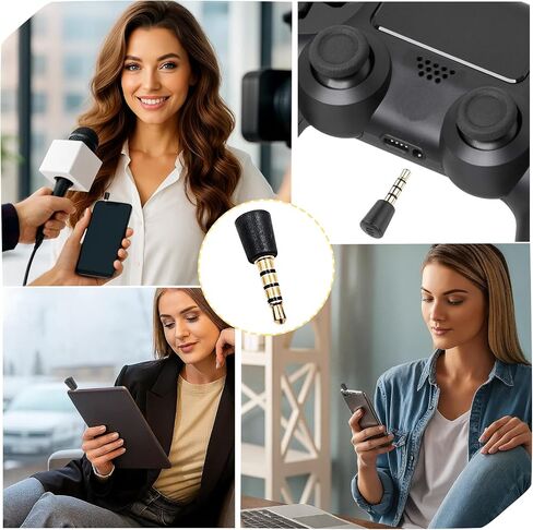 microphone 3.5mm ، Mini Gaming Mic متوافق مع وحدات تحكم PS5 والهواتف وأجهزة الكمبيوتر المحمولة والأجهزة اللوحية والكاميرات والمزيد (2 عبوة) in Kuwait