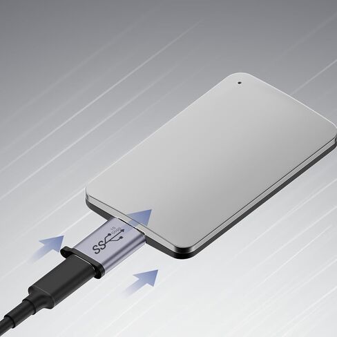 WLGQ USB 3.0 Micro B ذكر إلى محول أنثى - محول 5 جيجابت في الثانية لمحرك الأقراص الثابتة الخارجي ، SSD ، كاميرا - دعم OTG ، رمادي (3 عبوات) in Saudi Arabia