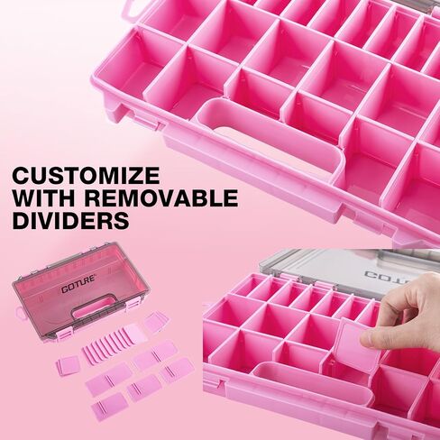 Goture Fishing Tackle Box Organizer - صندوق منظم الصيد المقاوم للماء ، فواصل قابلة للتعديل ، صندوق تخزين الصيد للمياه المالحة ، المزلاجات المزدوجة | 1 PC 3600 TOCKLE TRAY | حماية الشمس in Saudi Arabia