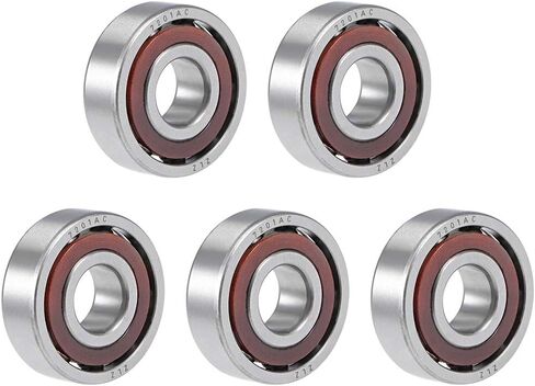 uxcell 7001AC Angular Contact Ball Bearing 12x28x8mm, Single Row, Open, 25° Contact Angle 5pcs in Kuwait