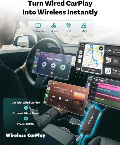 OTTOCAST Mirror Touch with Wireless Carplay Adapter,Apps on Your Car Screen in Kuwait