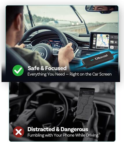 OTTOCAST Mirror Touch with Wireless Carplay Adapter,Apps on Your Car Screen in Kuwait