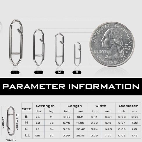 LITTMA Stainless Steel Power Clips Fast Lure Changing Fishing Snap High Strength Saltwater Fishing Tackle Swivels Snaps 25lb 50lb 75lb 125lb in Saudi Arabia