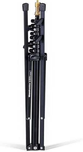 Manfrotto 5001B-1 Light Stand ، حامل أسود نانو ، أقصى ارتفاع 74.8 بوصة (190 سم) ، وسعة الحمل القصوى 3.3 رطلاً (1.5 كجم) ، والألومنيوم ، وقصة خفيفة صغيرة وخفيفة الوزن ، ومواصفات سحول الذكور in Saudi Arabia