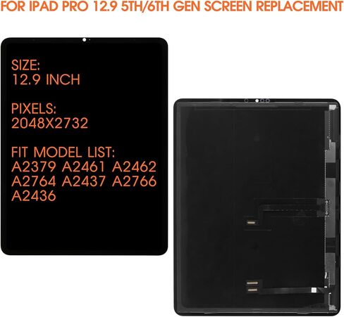 الأصلي لـ iPad Pro 12.9 استبدال شاشة Gen 5th/ 6th لـ iPad Pro 12.9 5 2021/ 6th 2022 شاشة LCD عرض A2764 A2437 A2766 A2436 A2379 A2461 A2462 LCD Touch Assembly Assembly REARMER in Kuwait