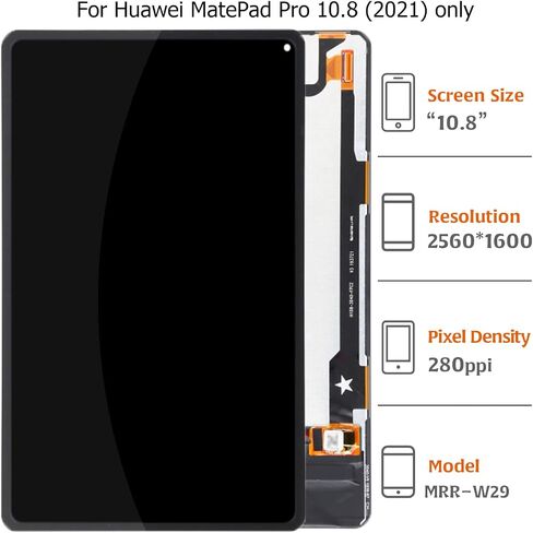 A-Mind for Huawei Matepad Pro 10.8 2021 استبدال الشاشة MRR-W29 شاشة LCD Display Digitizer مجموعة كاملة مع مجموعات أدوات الإصلاح (أسود) in Saudi Arabia