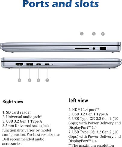 Dell Insipron 14 Touchscreen Laptop - 2-in-1 Computer, Intel 10-Core 5-120U, Windows 11 Pro, Fingerprint Reader, Backlit Keyboard, Wi-Fi 6E, Bluetooth (32GB DDR5 RAM | 1TB SSD) in Saudi Arabia