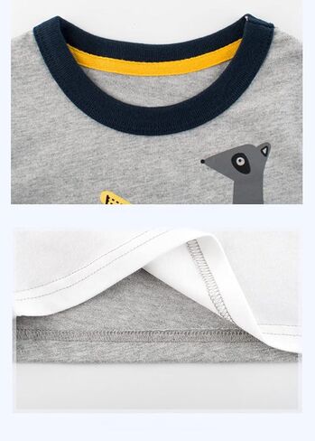 SUPFANS Toddler Boys 3-Pack Long Sleeve Excavator T-Shirt 100% Cotton Basic Tops Car Shirt in Saudi Arabia