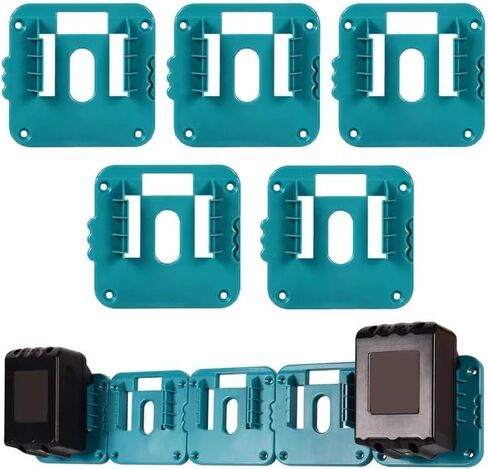 حامل البطارية يعمل لصالح Makita 18V Mounts Mounts Dock ، حامل تخزين البطارية على الحائط متوافق مع BL1820 ، BL1830 ، BL1840 ، BL1850 ، BL1860 (W/SCELS) - 1 حزمة in Saudi Arabia