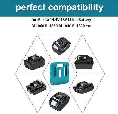 حامل البطارية يعمل لصالح Makita 18V Mounts Mounts Dock ، حامل تخزين البطارية على الحائط متوافق مع BL1820 ، BL1830 ، BL1840 ، BL1850 ، BL1860 (W/SCELS) - 1 حزمة in Saudi Arabia
