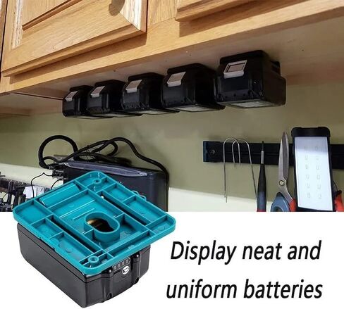 حامل البطارية يعمل لصالح Makita 18V Mounts Mounts Dock ، حامل تخزين البطارية على الحائط متوافق مع BL1820 ، BL1830 ، BL1840 ، BL1850 ، BL1860 (W/SCELS) - 1 حزمة in Saudi Arabia