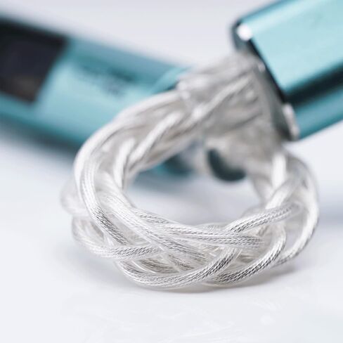 NK1 MAX USB C to 3.5mm Female Headphone Jack Adapter, Hi-Res 32bit/384KHz USBC to Aux Audiophile DAC Dongle Adapter with Silver-Plated OCC Cable, Compatible with iPhone 16/Android/Tablet/PC(Silver) in Kuwait