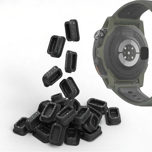 قابس الغبار متوافق مع COROS NOMAD/PACE PRO/PACE 3/PACE 2/Vertix 2S/Apex 2 PRO 42/46 مم شحن غطاء منفذ الشحن ، وغطاء الشاحن غلاف الشاحن الحامي الغبار مقاوم الغبار الملحقات السوداء in Kuwait