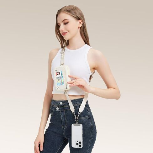 Clip and Go Strap for Phone with Wallet Crossbody Adjustable Phone Lanyard with Detachable Wristlet Wallet Phone Strap in Saudi Arabia