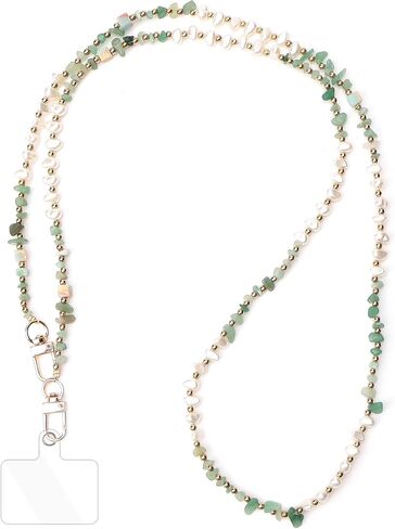 Universal Phone Lanyard Crossbody Neck Strap with Natural Stone Crystal Charm - Anti-Lost Wrist Strap Cellphone Chain Accessories for Keys Wallet ID Badge, Colorful in Kuwait