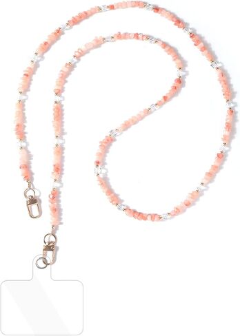 Universal Phone Lanyard Crossbody Neck Strap with Natural Stone Crystal Charm - Anti-Lost Wrist Strap Cellphone Chain Accessories for Keys Wallet ID Badge, Colorful in Kuwait