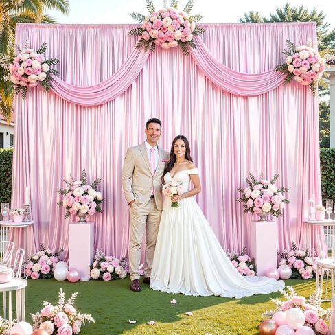 Dark Gold Glitter Satin Backdrop Curtain for Parties 10x10FT Shimmer Photo Backdrop Drapes Non-Wrinkle Sparkle Drapes for Backdrop Wedding Baby Shower Christmas Decorations in Saudi Arabia
