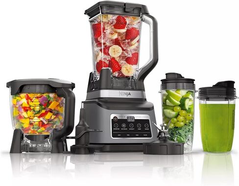 Ninja R-BN803TGT Professional Plus Kitchen Blender System and 8-Cup Food Processor with Auto-iQ, Black - Certified Refurbished in Saudi Arabia