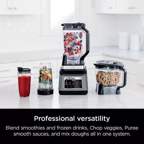 Ninja R-BN803TGT Professional Plus Kitchen Blender System and 8-Cup Food Processor with Auto-iQ, Black - Certified Refurbished in Saudi Arabia