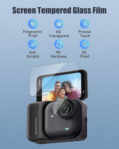 [2+2 Pack] واقي الشاشة لـ Insta360 Go Ultra ، واقي الشاشة وحامي العدسات لـ Insta360 Go Ultra Action Caram in Saudi Arabia