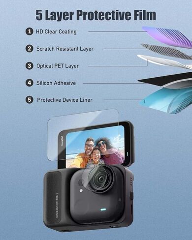 [2+2 Pack] واقي الشاشة لـ Insta360 Go Ultra ، واقي الشاشة وحامي العدسات لـ Insta360 Go Ultra Action Caram in Saudi Arabia