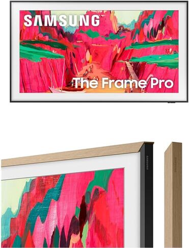 SAMSUNG 65-Inch The Frame Pro LS03FW 4K Neo QLED Mini LED Smart TV (2025 Model) with Modern Teak Customizable Bezel in Saudi Arabia