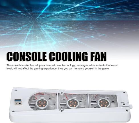 Zunate Cooling Fan for USB External Cooler with Blue Lamp, Quiet Game Console Cooler Fan, 3 Fan Turbo Temperature Control Cooling Fans (Black) in Saudi Arabia