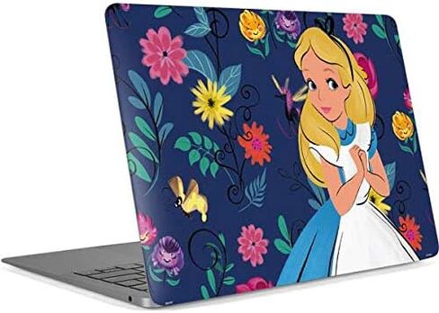 Skinit Skinit Laptop Skin متوافق مع MacBook Air 13in Retina (2018-2019) - Disney Alice مرخص رسميًا في تصميم الطباعة الأزهار in Saudi Arabia