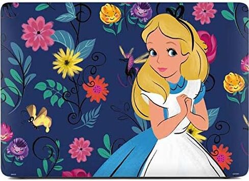 Skinit Skinit Laptop Skin متوافق مع MacBook Air 13in Retina (2018-2019) - Disney Alice مرخص رسميًا في تصميم الطباعة الأزهار in Saudi Arabia