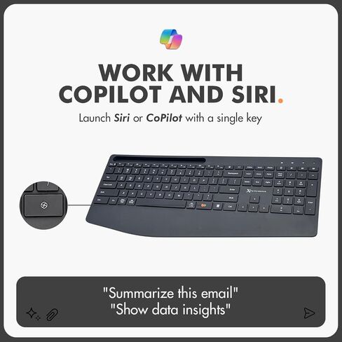X9 Performance Performance Elreless Wireless Keyboard and Mouse Combo - Bluetooth + 2.4g - Multisync ، Dock Phone ، Wrist Rest ، Silent Keys - Slim Wireless Mouse and Keyboard Combo - للكمبيوتر الشخصي ، Mac ، iOS ، Android in Kuwait